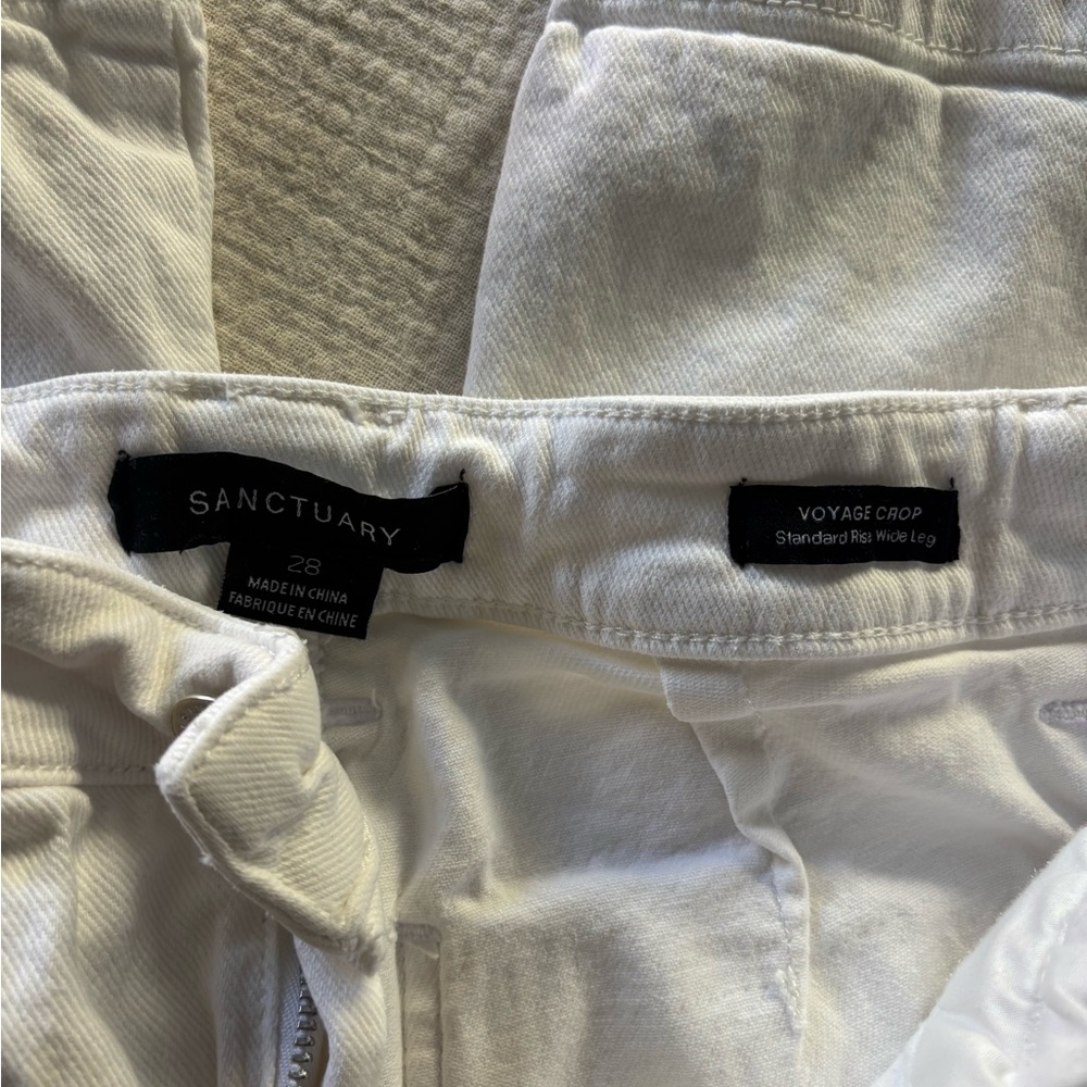 Sanctuary White Voyage Crop Wide-Leg denim size 28 - Picture 3 of 4
